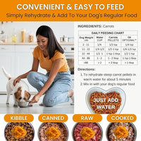 Olewo Original Carrots for Dogs – Fiber for Perfect Poop, Dehydrated Dog Food Toppers for Picky Eaters, Natural Skin & Coat Support, Multivitamin, Probiotics for Digestive & Gut Health, 2.2 lbs