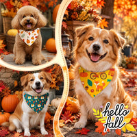 Abbylike 100 Pcs Fall Thanksgiving Dog Bandanas Bulk - Woodland Autumn / 25.6 x 17.7 x 17.7 Inch - image 4