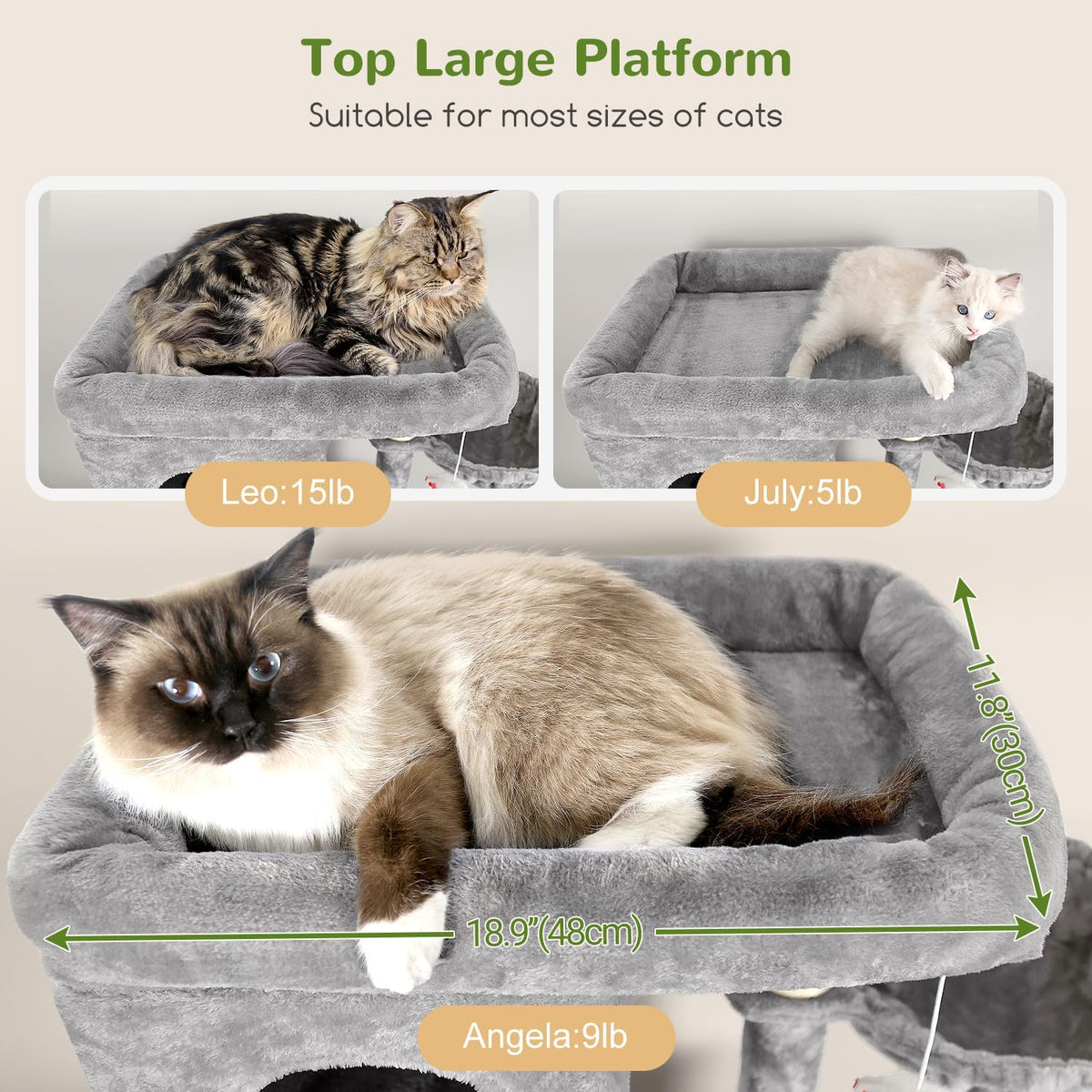 Globlazer F66 Corner Cat Tree - Light Grey / 66 inch - image 2