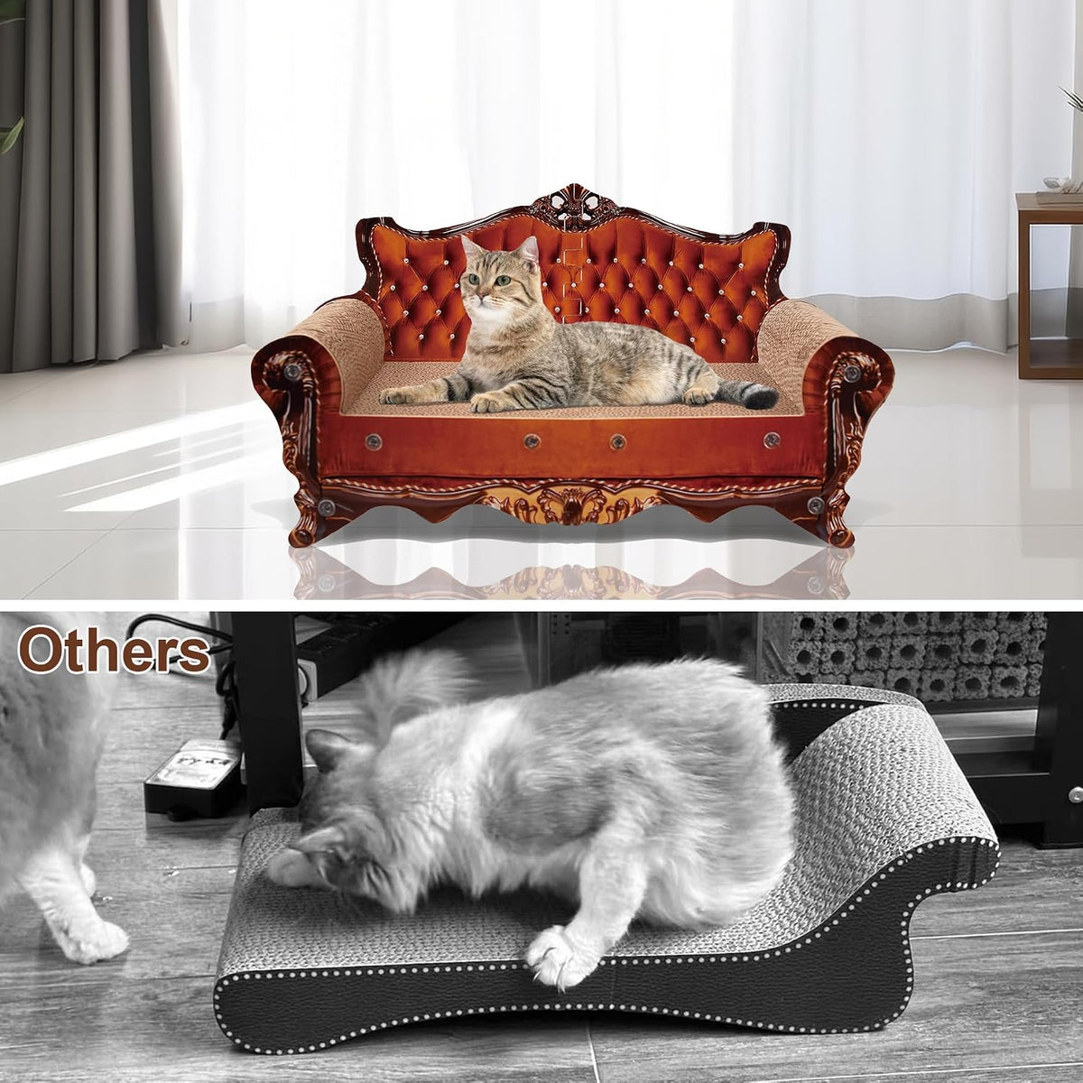 Sofa Shaped Cat Scratching Couch - 21.2" L X 12.2 "W X 11.8" H - image 4