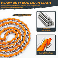 Chain Dog Leash, Bite-Proof Metal Leash - Orange / 4FT(80-150lb) - image 4