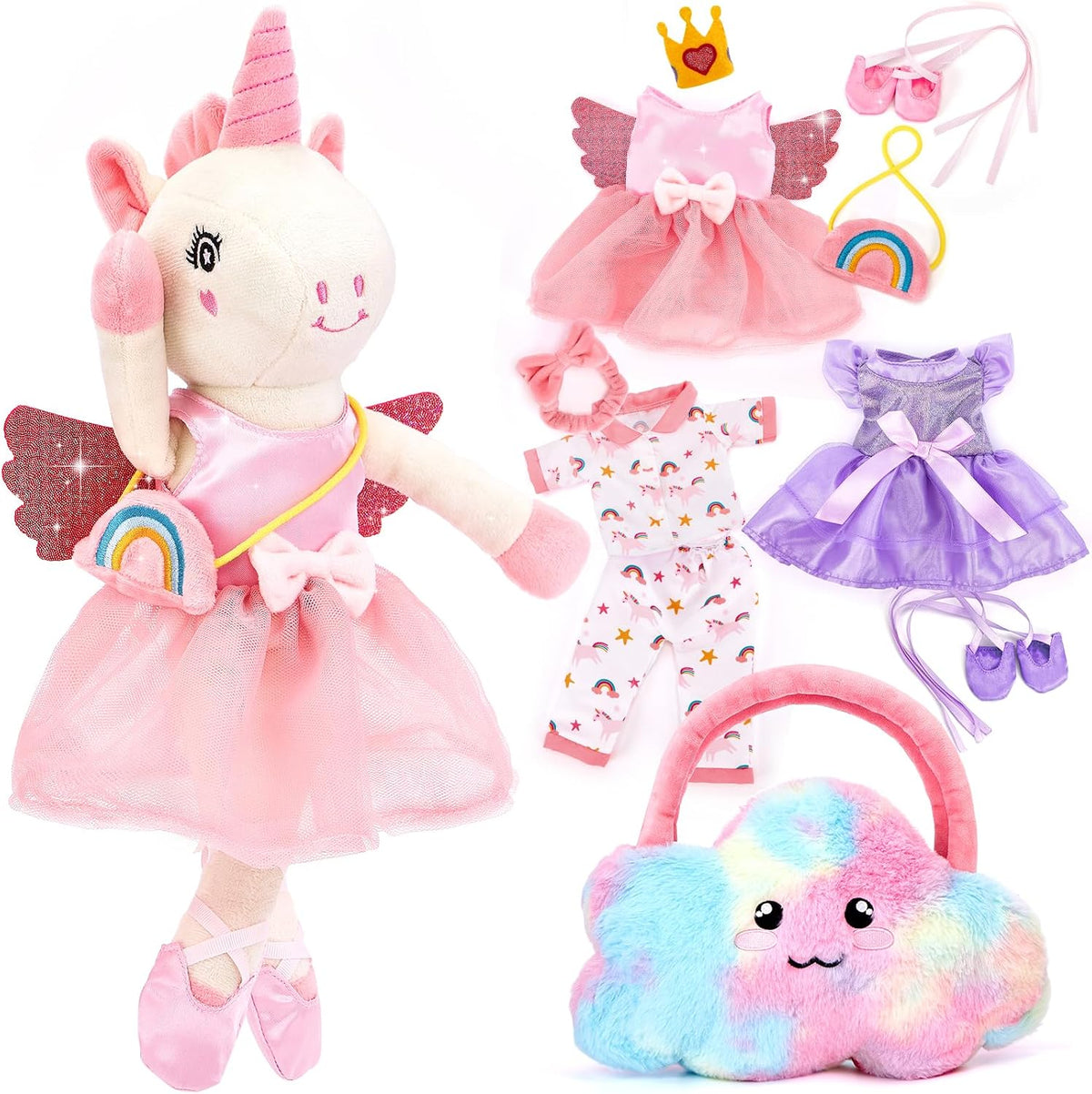 hahaland Dress Up Doll Playsets - Ballerina Unicorns