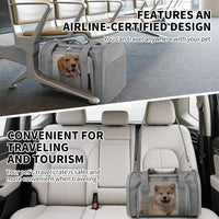 Cat Dog Carriers Soft-Sided - 17.0"L x 11.0"W x 11.0"H / grey - image 3