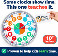 OWLCONIC Kids Teaching Clock, Learning Clock, Silent 10in - Bright - image 2