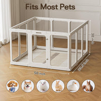 Jalove 12PCS Dog Playpen Clear Puppy Playpen Indoor - White / 12 / 30inch - image 2