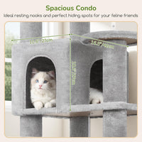 Globlazer 65in Sturdy Cat Tree Tower for Indoor Large Cats, S65 - 65inch / Light Grey - image 4