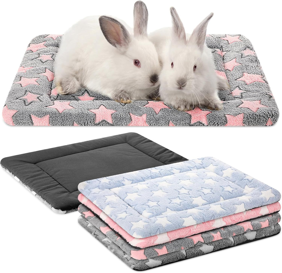 4 Pcs Dog Crate Pads Soft Warm - Rectangular 18 x 14 x 1.6 Inch / Star / Colorful