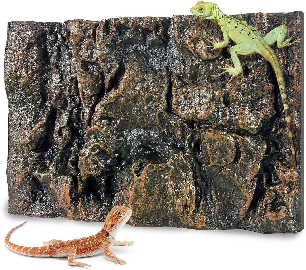 4pcs Rock Terrarium Background, 3D Reptile Tank Background Board - yellow-17.7"*11.8"（1pcs）