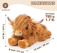Capybara Stuffed Animals, Microwavable Stuffed Animal Adorable Fluffy Capybara Plush for Warmth - 2 pcs Highland Cow - image 3