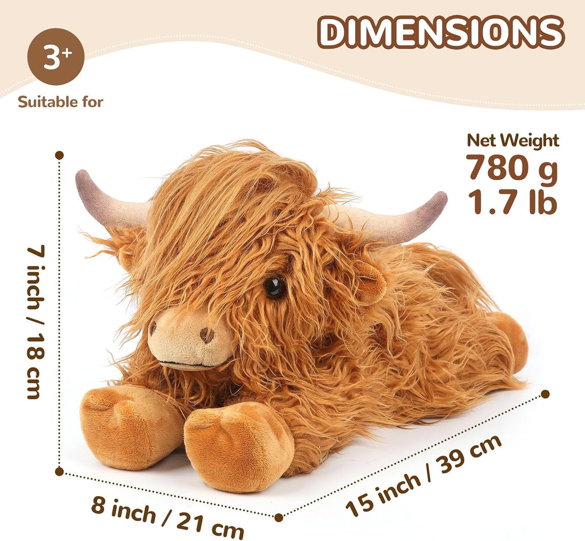 Capybara Stuffed Animals, Microwavable Stuffed Animal Adorable Fluffy Capybara Plush for Warmth - 2 pcs Highland Cow - image 3