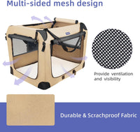 Portable Collapsible Dog Crate - Beige / 40.0"L x 27.0"W x 27.0"H - image 3