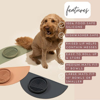 Silicone Dog Food Mat, Pet Placemat, 21" x 10.5" Deep - Ocean Blue / Medium - image 4