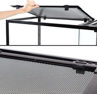 REPTIZOO 88 Gallon Large Reptile Terrarium 48" x 18" x 24" Knock-Down Glass Reptile Tank with Double Hinge Door & Screen Ventilation, Supporting Used as 2 Separate Habitats Easy Assembly