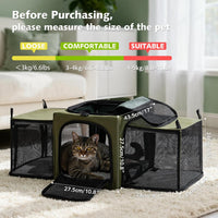 Pecute Cat Carrier Expandable, Stable Pet Carrier - Green - image 2