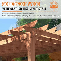 MUPATER 12x16 FT All Cedar Wood Wooden Pergola, Pergola Kit with Stakes, Quality Wood Supported Structure, Snow and Wind Supported, Outdoor Garden Shelter with Cedar Framed for Backyard, Deck, Lawn