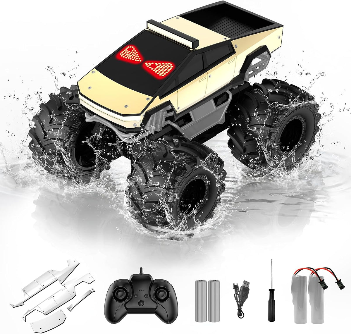 Amphibious Remote Control Car - Light Gold