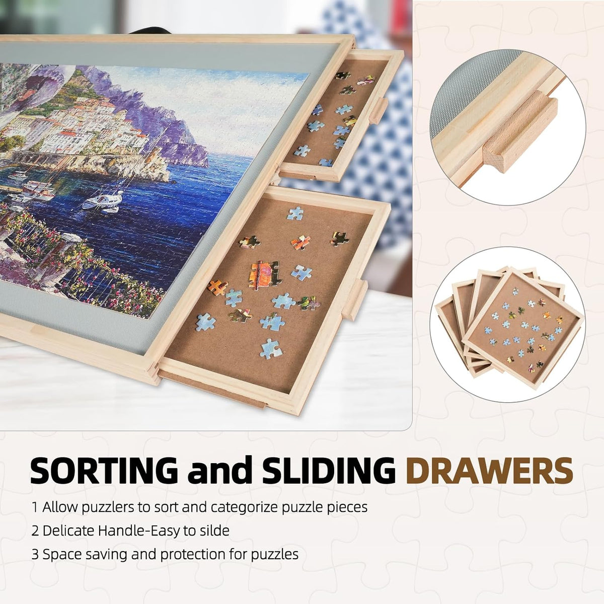 ALL4JIG 1500 Pieces 2-in-1 Tilting&Rotating Puzzle Board for Adults - Metal / Medium-1500pcs - image 4