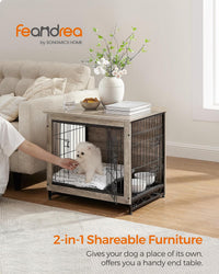 Feandrea 27.2" Dog Crate Furniture - Greige / 27.2"L x 20.1"W x 23.6"H - image 2