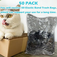 50 Pack Litter Box Liners Compatible with Lifewit Litter Box Cat, Elastic Band Trash Bags for Disposal of Cat Waste, Waterproof and Leak Proof (Black)