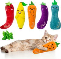 Seyezo Catnip Toys for Indoor Cats, Cat Toys for Cats, Vegetable - 5 pack-Vegetable