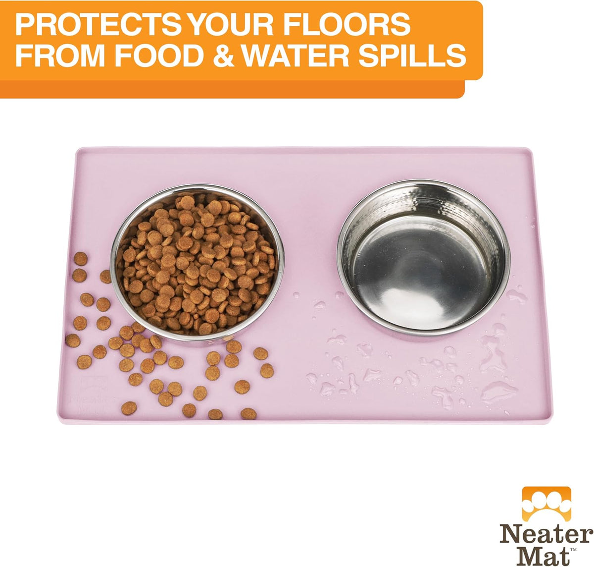 Neater Pet Brands Neater Mat Cat & Dog Food Mat - 19"L x 12"W / Light Pink - image 2