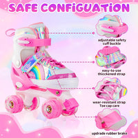 SHDSL pink rainbow light up adjustable roller skates for girls - view 18