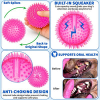 36 Pcs 2.5 in Squeaky Dog Toy Balls Spiky Dog Balls Chew Toy - 3.5in / LED – 16 Pcs - image 4