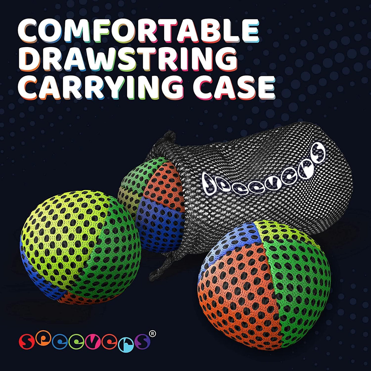 speevers Juggling Balls for Beginners and Professionals Set of 3 - Orange Green Yellow Blue / 3.2 oz - image 4