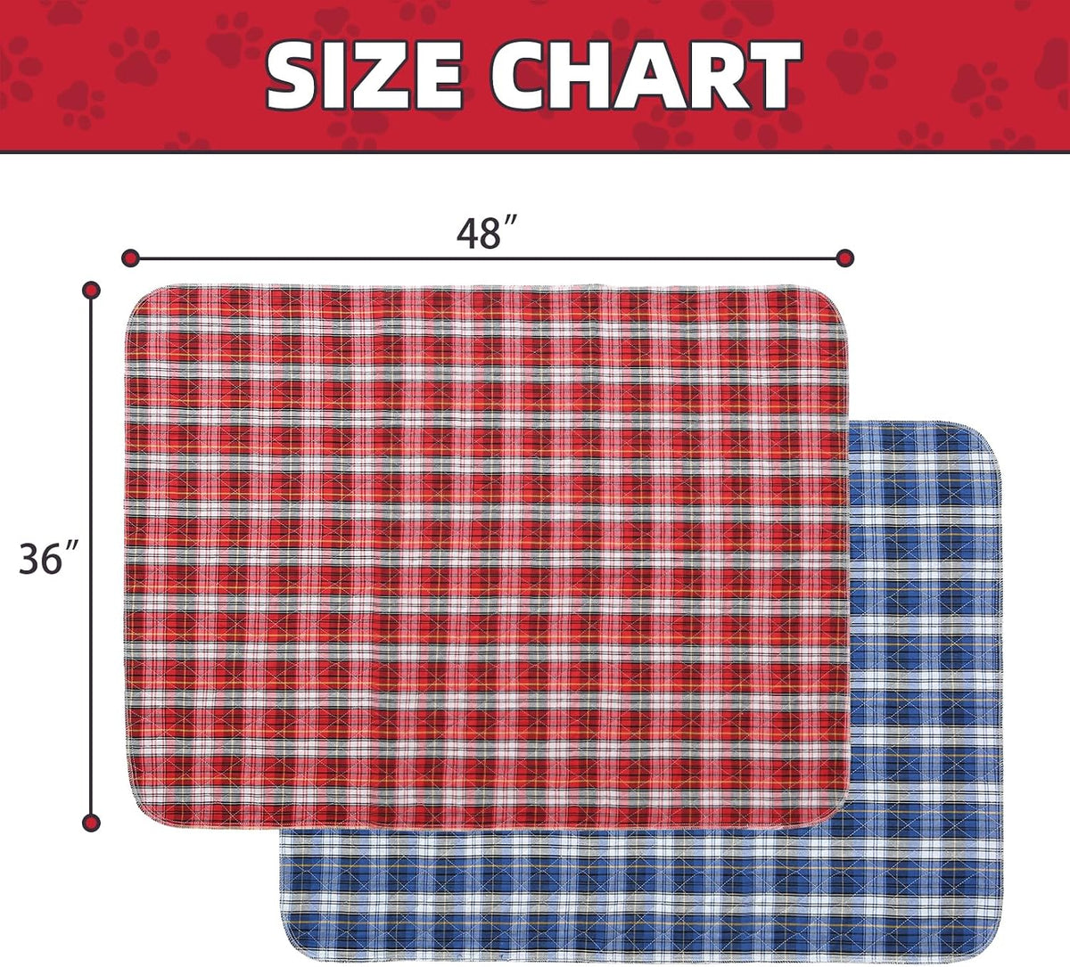 Dog Grass Pad with Washable Pee Pads for Puppy Potty Tray - Red & Blue / 36" x 48" (2 Pack) - image 3