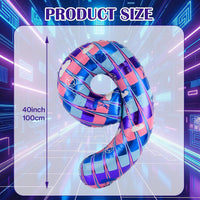 40 Inch Vibrant Spider-Themed Number Foil Balloons - Blue + Purple Tones / 9 - image 2