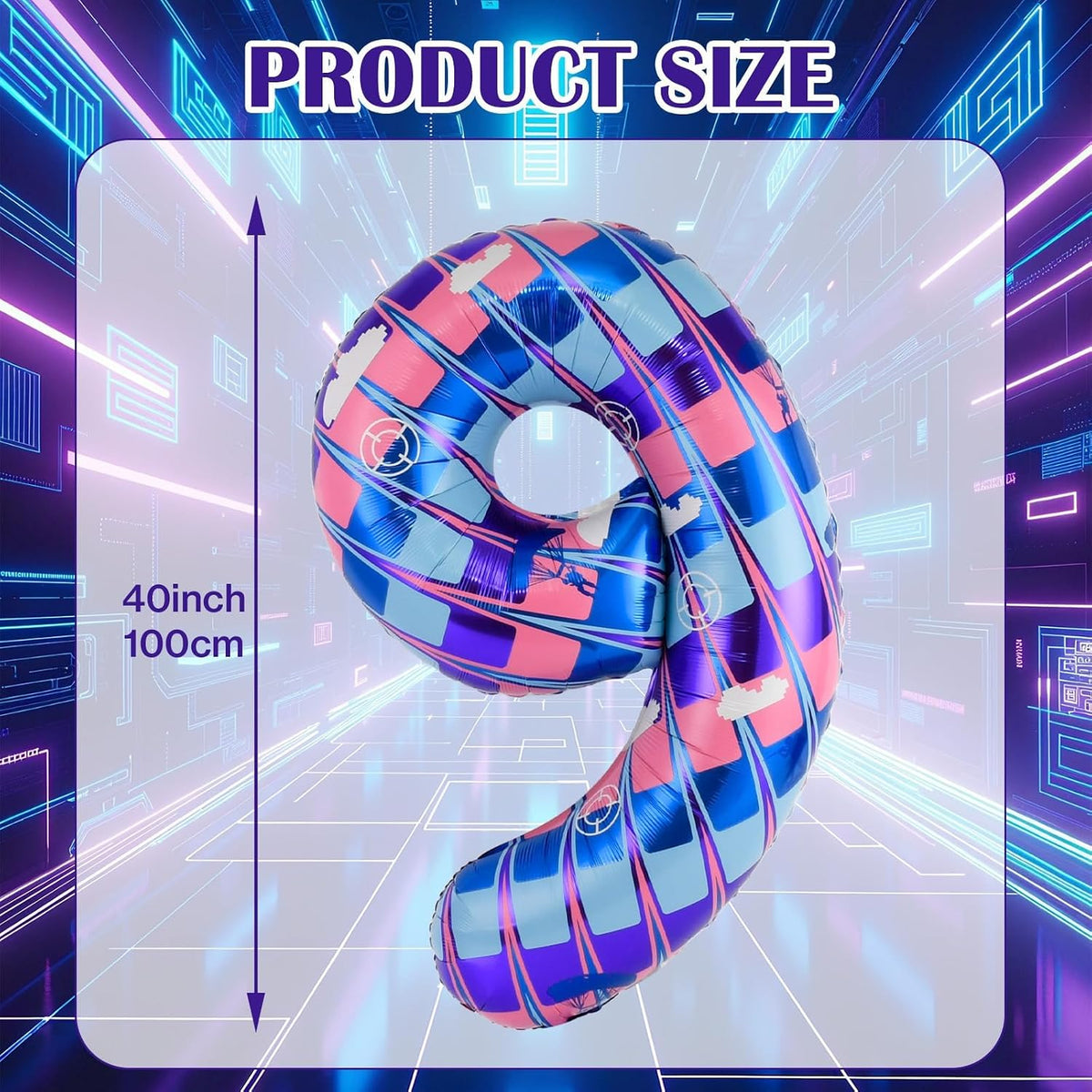 40 Inch Vibrant Spider-Themed Number Foil Balloons - Blue + Purple Tones / 9 - image 2