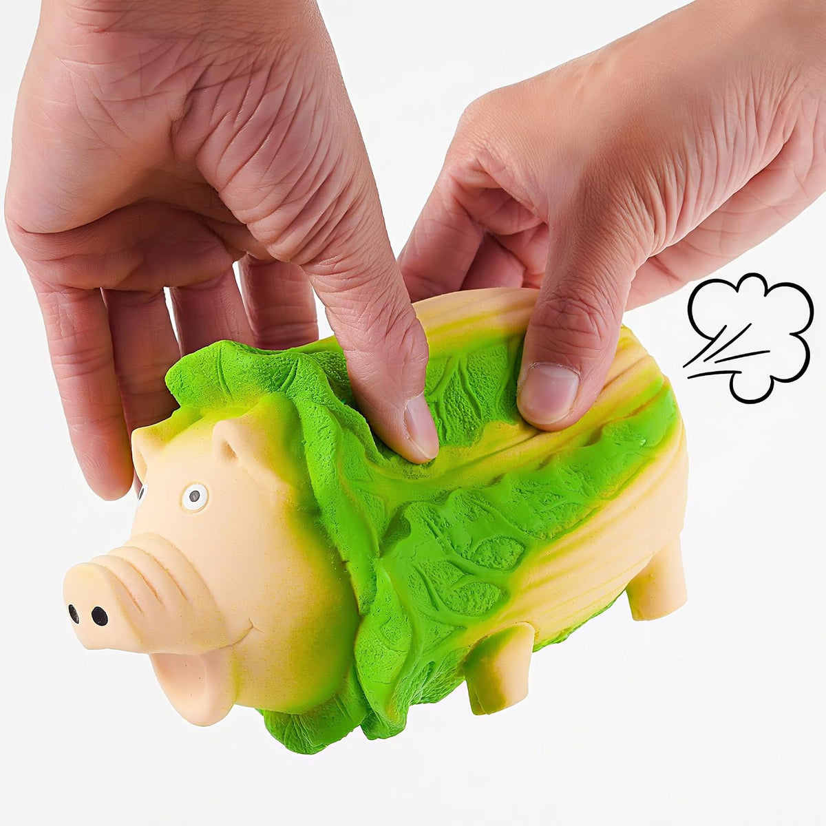 3-Pack Squeaky Pig Dog Toys - Vegetable - image 3