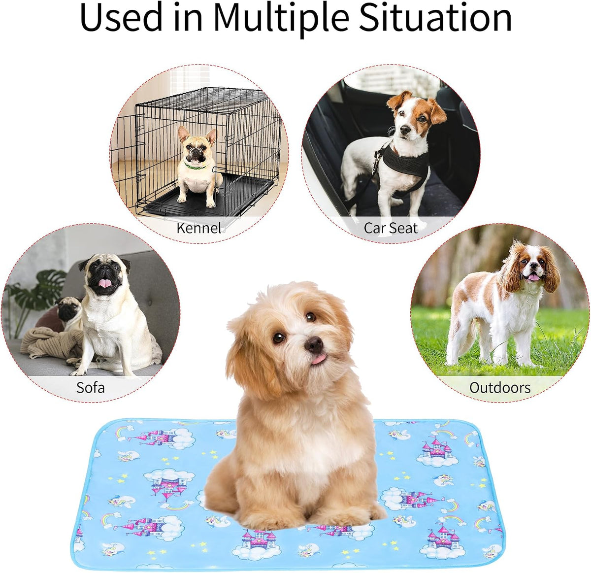NACOCO Summer Pet Cooling Mat - S: 15.5'' x 19.5'' / Blue Castle - image 3