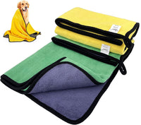 2 Pack Dog Towels Super Absorbent Pet Bath Towel Microfiber Dog - 2 x Large