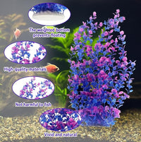 kathson Pack of 2 Extra Large Aquarium Plants,23 Inches Tall Aquarium Plants Plastic Artificial Green Water Plants Bendable Tall Fish Tank Plant Decorations for Freshwater and Saltwater (Purple)