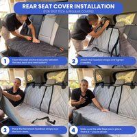 4Knines Heavy-Duty Rear Seat Cover for Dogs - Extra Large / Tan - image 4