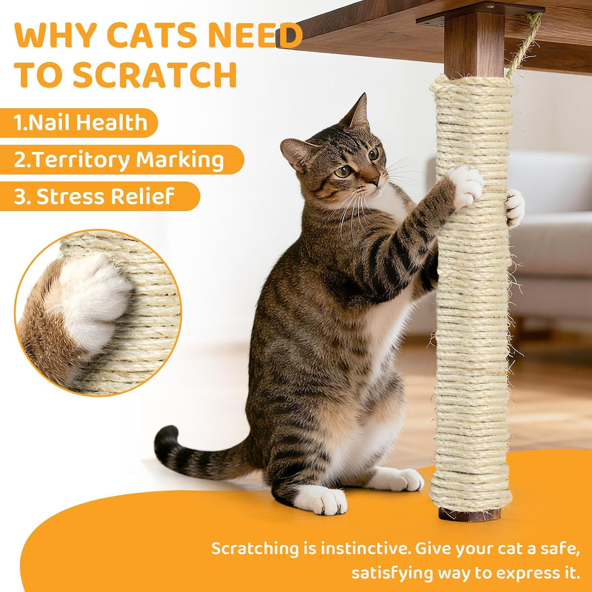 White Sisal Rope for Cat Tree and Scratching Post 5mm 1/5 Inch - White Φ5mm/0.2inch / 50FT - image 3