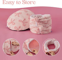 Lesure Cat Tunnel Bed for Indoor Cats - Cute Cat Donut Tunnel Toys with Washable Circle Cushion, Round Pet Peekaboo Cave Toy for Kitten/Puppy/Rabbit, Standard Pink Taffy