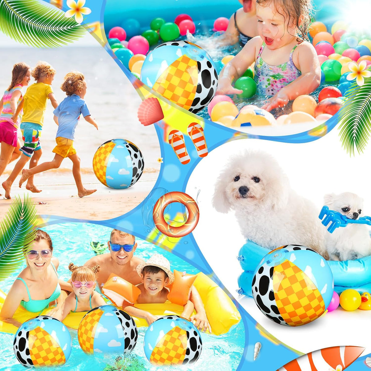 Hollowfly 12 Pack Checkered Flag Beach Balls Kids 7.87" - 11.8" / Cartoon / 2 - image 4