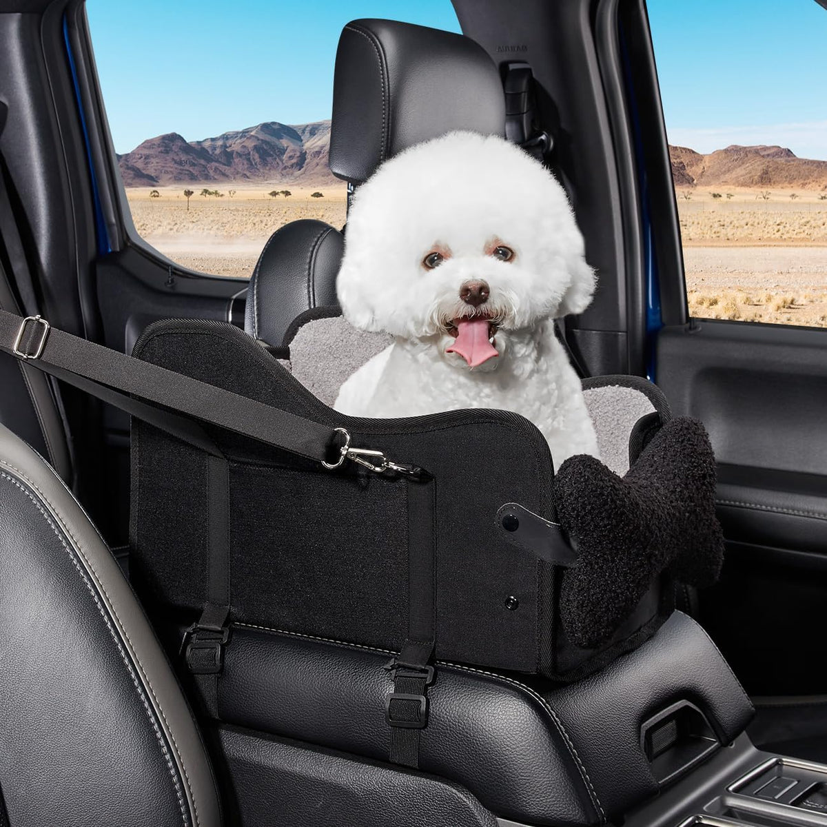 Center Console Dog Car Seat for Small Dogs - black