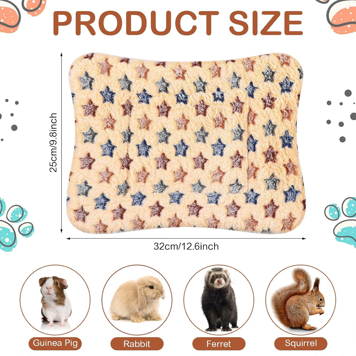Haull 4 Pcs Waterproof Guinea Pig Bedding Mat, 13 x 10 - Stars / 13 x 10 Inch - image 4