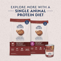 Natural Balance Limited Ingredient Adult Dry Dog Food with Healthy Grains, Beef & Brown Rice Recipe, 12 Pound (Pack of 1)