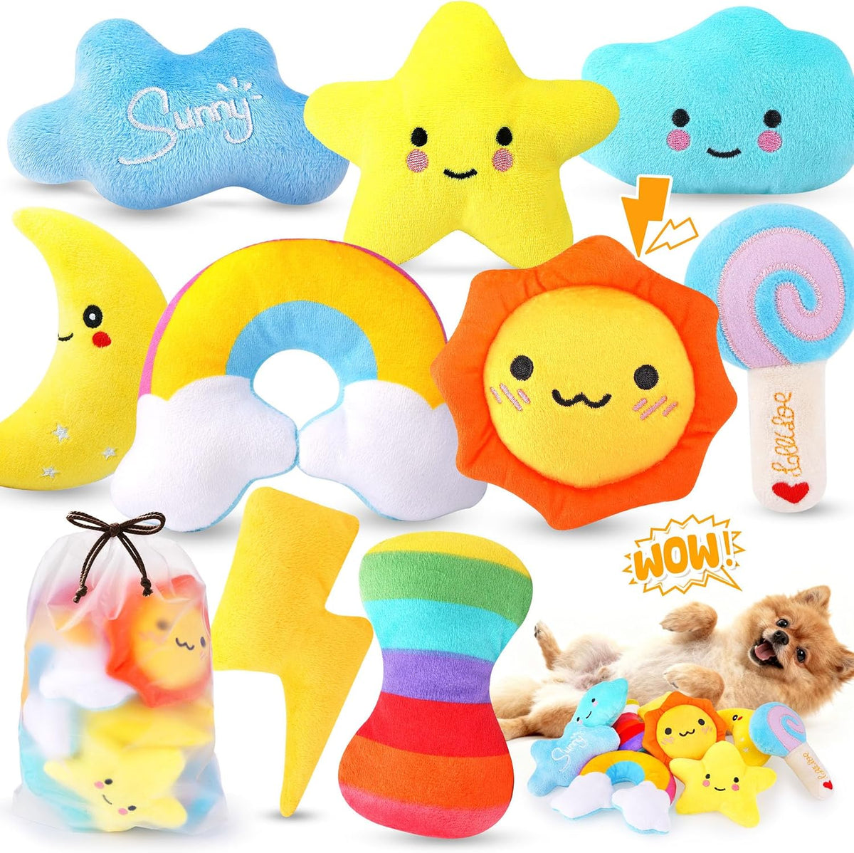 KIPRITII 9-Pack Squeaky Dog Toys for Small Dogs & Puppies