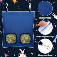 UPINS 2 Pack Guinea Pig Hay Feeder Bag - 28 x 25 cm / Black Dark Blue - image 4
