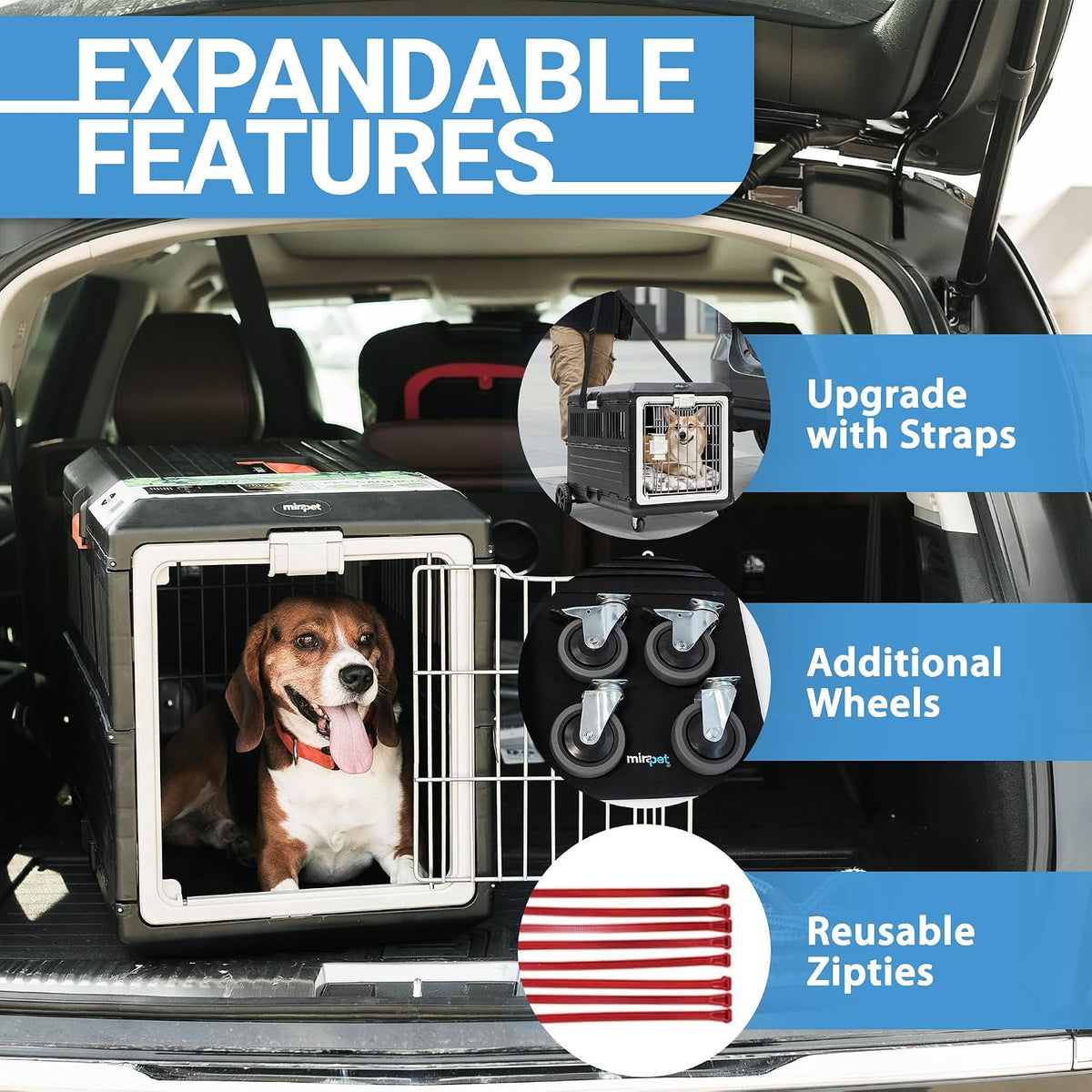 Collapsible Pet Carrier for Large Dogs & Cats - Small - Gray / with travel kit - image 4