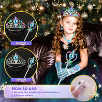 STOPKLAS 7-piece princess dress up set in pink with light-up tiara, wand and gloves - view 6