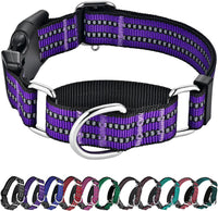 Martingale Collar for Dogs, Reflective Escape Proof, M - Purple / Medium