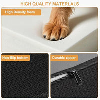 JOEJOY Curved Dog Stairs Ramp for High Beds 19" H, 4-Step Dog Steps for Small Dogs and Cats, Pet Stairs for High Bed Climbing, Non-Slip Balanced Pet Step Indoor, Grey