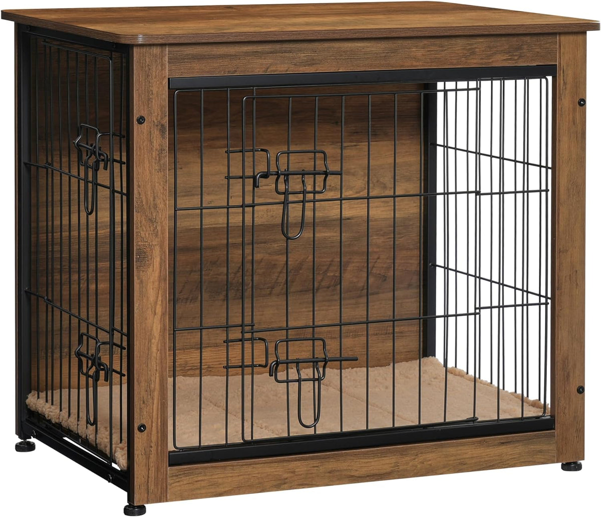 27" Dog Crate Furniture, Dog Kennel Indoor - Warm Brown / 27.2"L x 20.1"W x 23.6"H