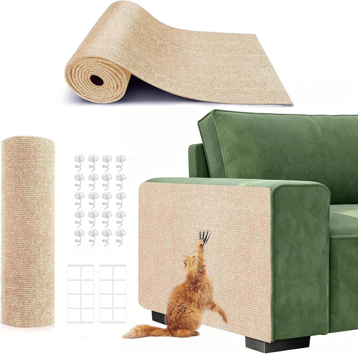 Self-Adhesive Cat Scratching Mat - Beige / 78.7"X15.8"